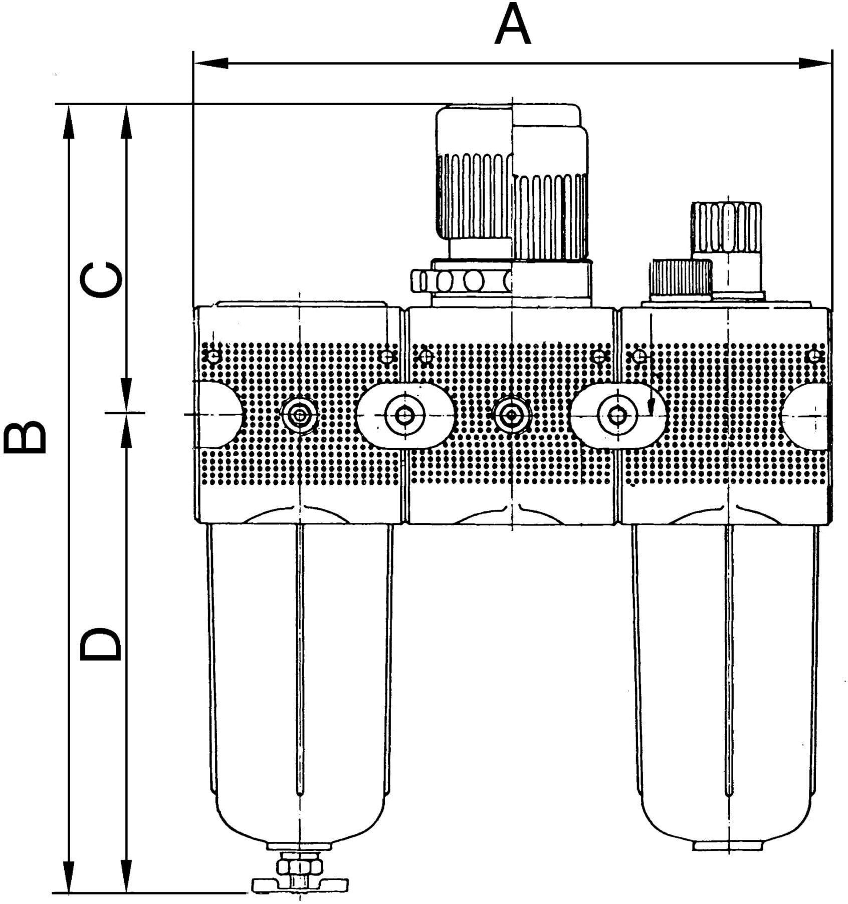Riegler Wartungseinheit 3-tlg. »multifix« mit Metallbehälter, BG 3, G 3/4 (FRL 34 M-SR)