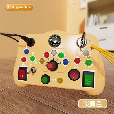 GlowBake Montessori Busy Board Sensory Toys With LED Light Switch Control, Travel Activity Children Game For Toddlers apricot