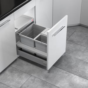Hailo Einbaumülleimer AS Separato K450, 3620461, ab 45cm Schrankbreite, Kunststoff, 18 & 2x 8 Liter