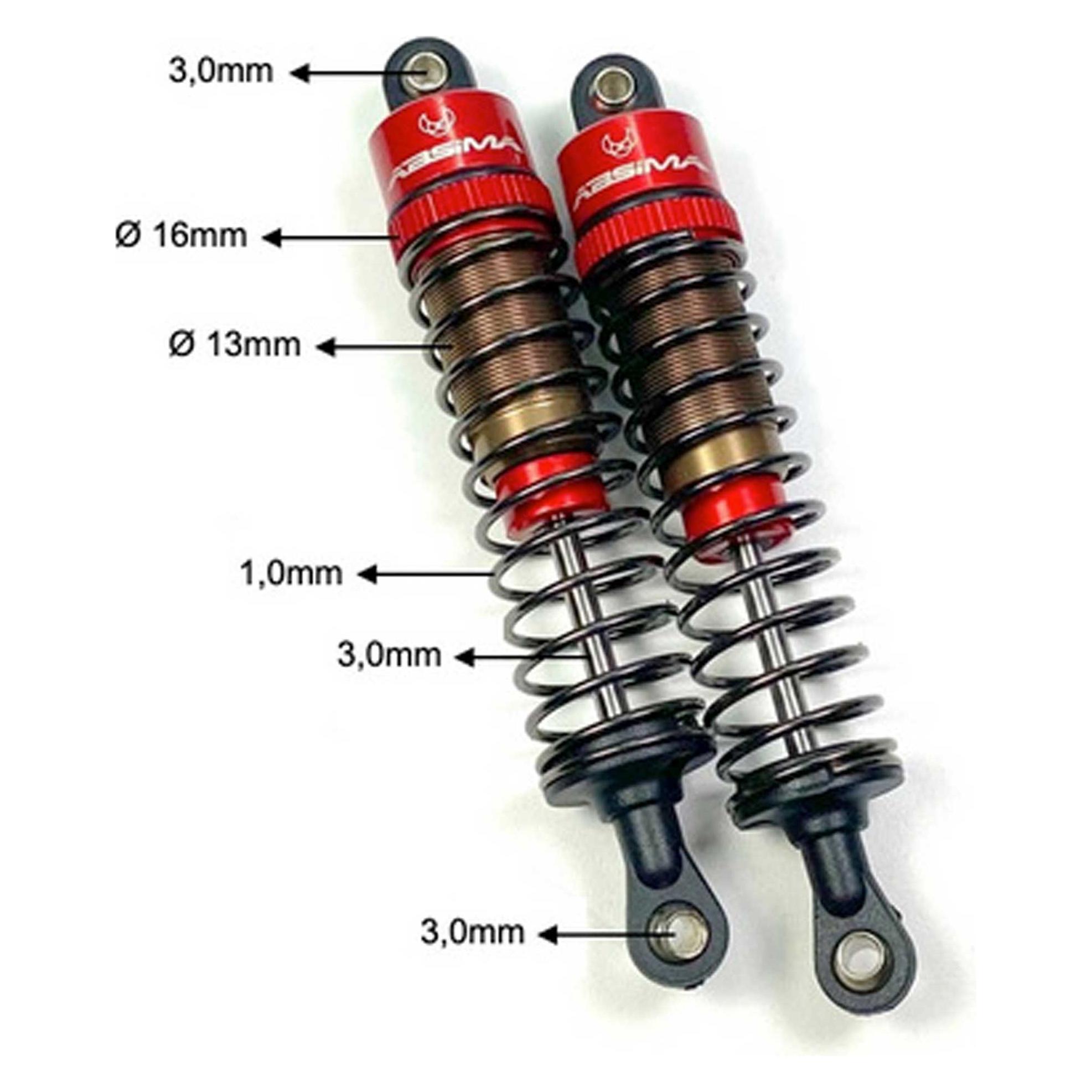 Absima Alu Standard Stossdämpfer 62mm 1:10 (2) (AB2330041)