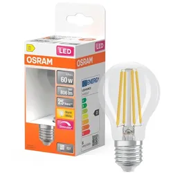 LEDVANCE LED-Birne E27/5,9 Watt/Energie D Glas