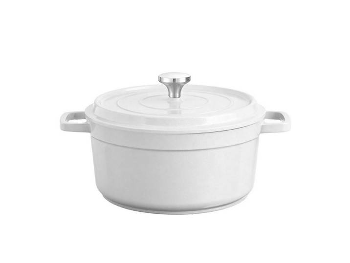 LuxusKollektion Schmortopf Emaille Brotbacktopf 4.75L Weiß