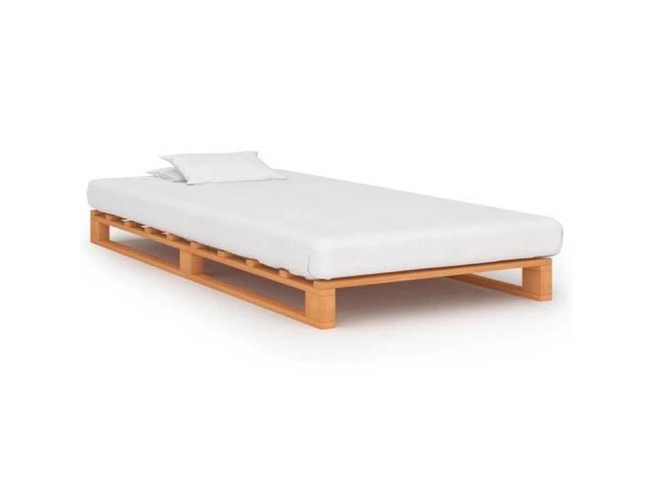 Cadre de lit en bois massif - Happiness - 90x200 cm - Bois de pin massif - Brun - Montage simple