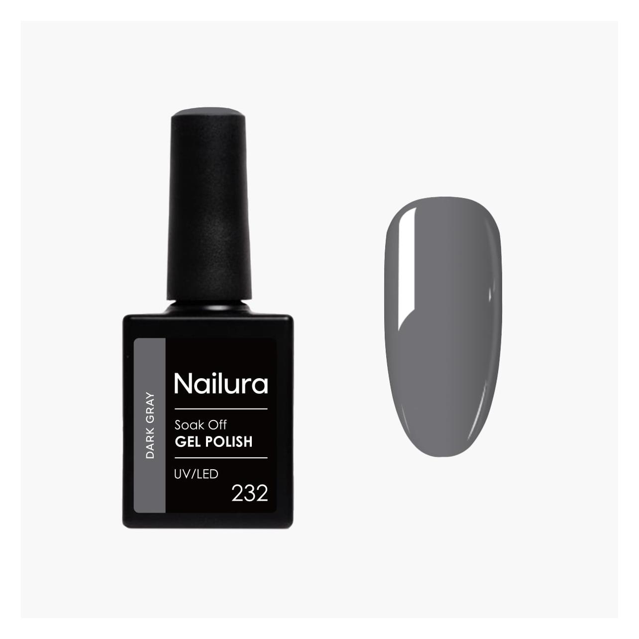 Nailura - Gel Polish 232 - Graphite Gray - 10 ml (Graphite Gray) (70251)