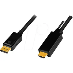 LOGILINK CH0091 - DP 1.2 auf HDMI A Stecker + USB-A, 4K@30 Hz, 2 m