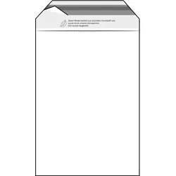 100 Klappenbeutel, wiederverschließbar, PE-Folie, transparent 50 μm | 250 x 350 mm - recycelt, recyceltes PE