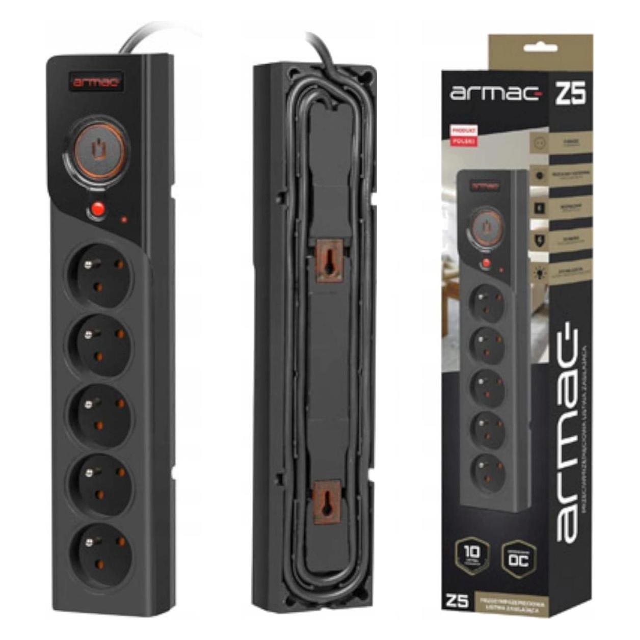 Armac Z5 Black 5 AC outlet(s) (5x, CEE 7/4, 5 m) (Z5/CZ/50)