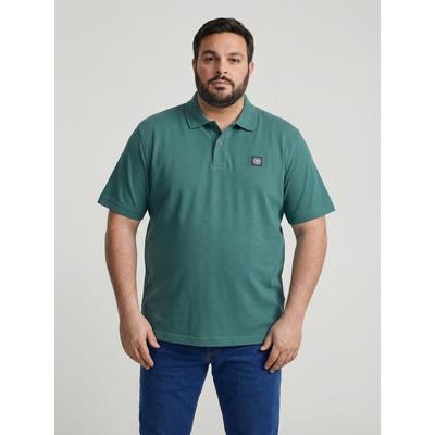 Poloshirt LERROS "Poloshirt mit Waffelstruktur, grosse Größen", Herren, Gr. 4XL, soft teal, 100% Baumwolle, ohne Ausschnitt, Shirts