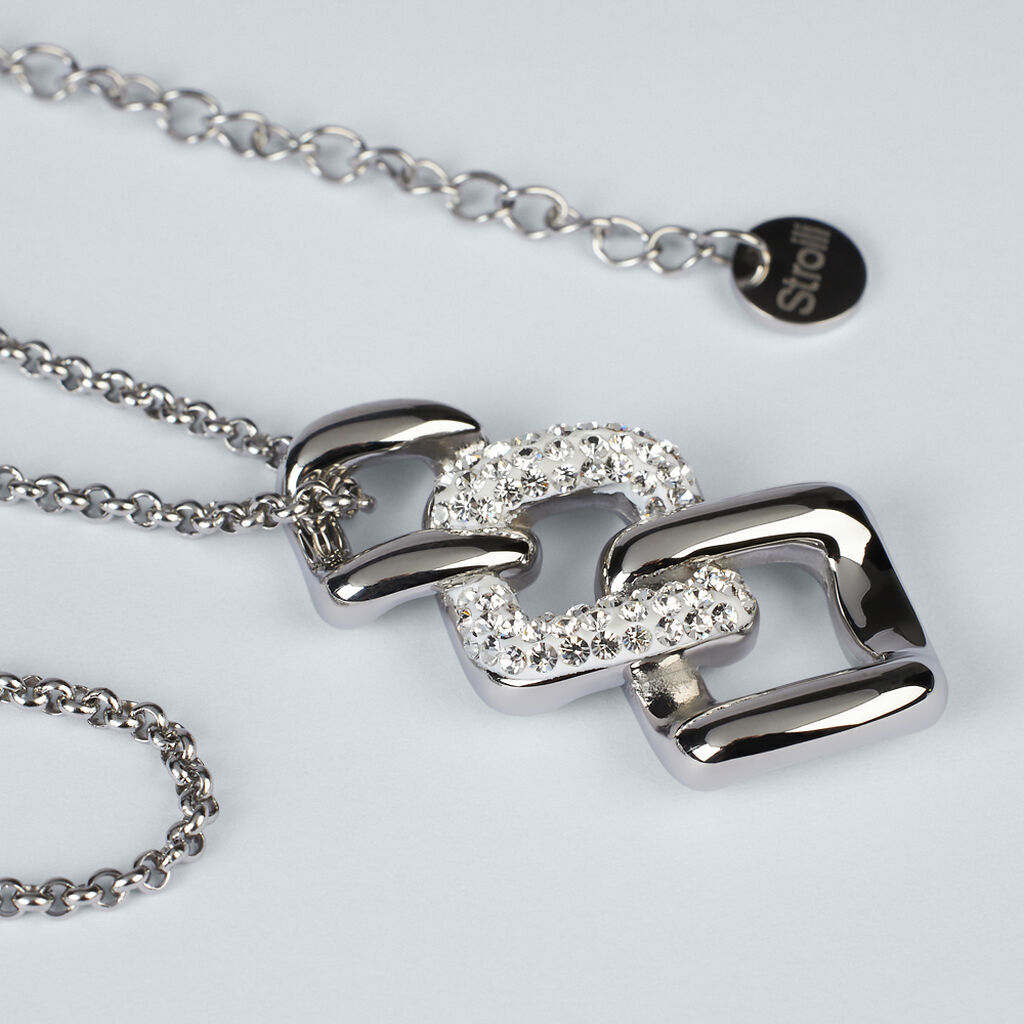 Stroili Collana Aura Acciaio Cristallo Collezione: Aura Bianco