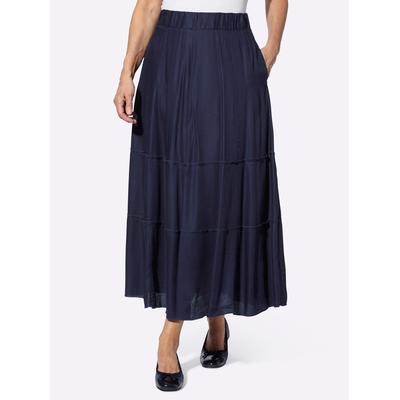Schlupfrock INSPIRATIONEN, Damen, Gr. 21, blau (marine), 100% Viskose, unifarben, lang, Röcke