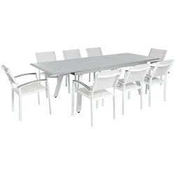 GARTENMÖBEL SET 8-Sitzer Aluminium grau Pereta