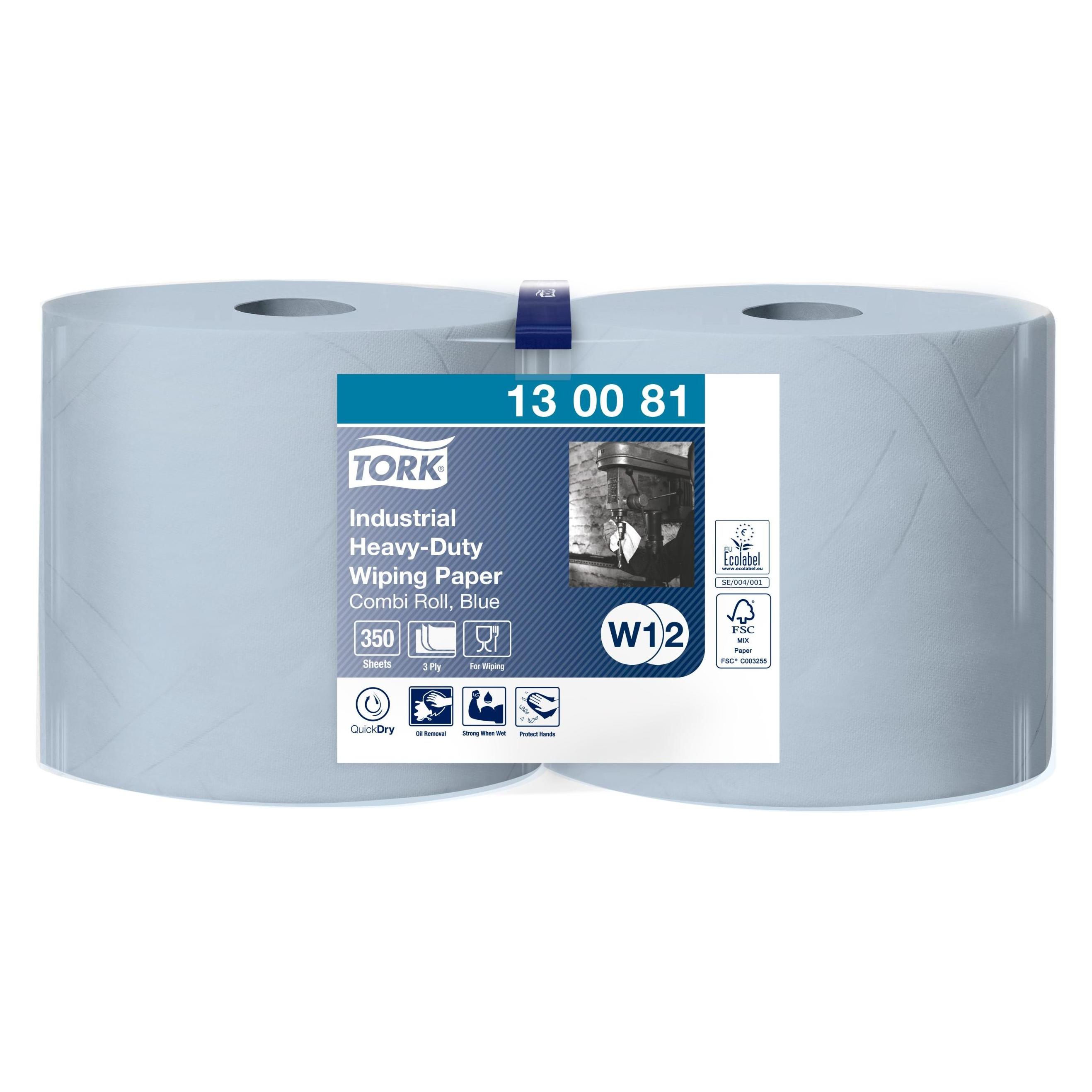 Tork Heavy Duty Wiping Paper Blue 2x119 (2x) (130081)