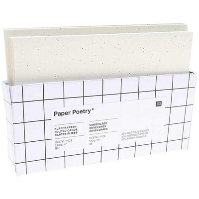 Kartenset B6, Recyclingpapier elfenbein, MIX