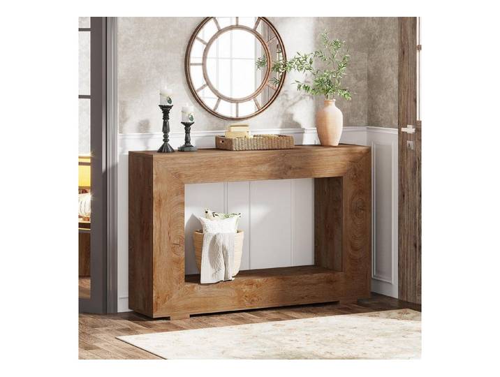 LuxusKollektion Konsolentisch Konsolentisch mit Stauraum 120cm Naturholz (1-St)