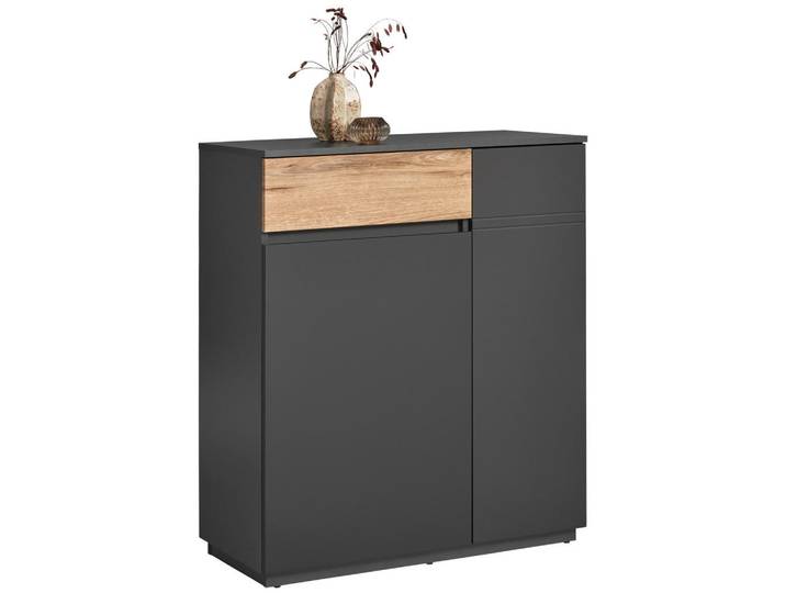 Carryhome Kommode, Graphit, 4 Fächer, 1 Schublade(n) Schubladen, 90x105x42 cm, Wohnzimmer, Kommoden & Sideboards, Kommoden