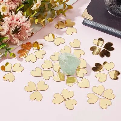 Inspire Daily Merch Acrylic Mirror Wall Stickers Circle Square Heart Shaped Wedding Decor Bedroom Art Wall Decals Home Decoration gold Heart
