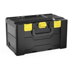 PROREGAL Werkzeugkoffer MetaBox L | HxBxT 28x30x50cm | 31,5 Liter | Mit Deck- & Frontgriff | ABS-Kunststoff | Verschlüsse Gelb | Werkzeugkoffer