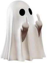 Uplift Treasures Funny Ghost Middle Finger Halloween Resin Figurine white