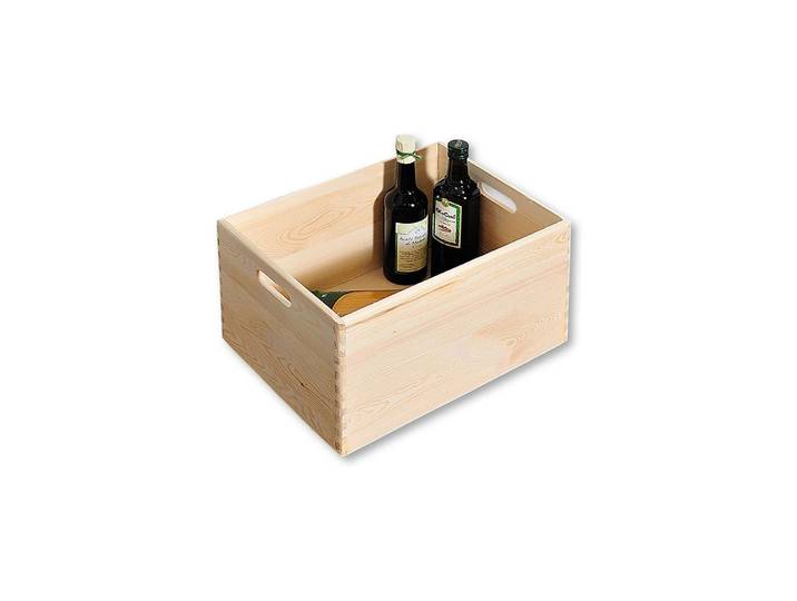 Aufbewahrungsbox KESPER Kiefernholz Naturbelassen Rechteckig 29 l , beige (braun), B:30cm H:23cm T:40cm, Aufbewahrungsboxen, Aufbewahrungsbox
