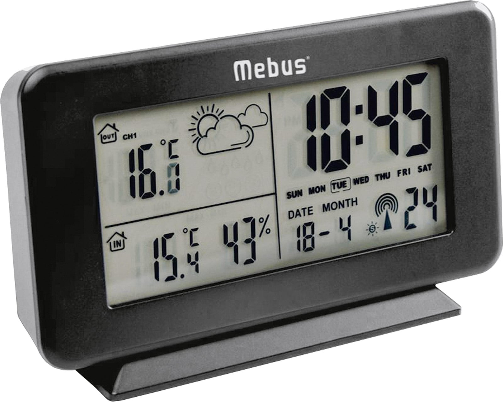 MEBUS Funk-Wettersation draadloze weerstation zwart