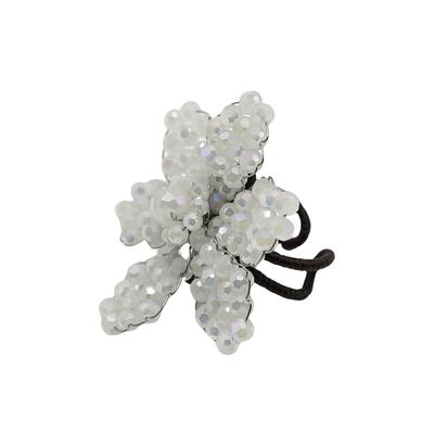 Fingerring "Turin", weiß, COLLEZIONE ALESSANDRO, Fingerringe, Damen, Glas, Fingerring