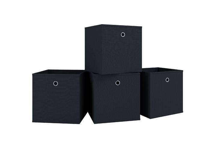 Faltbox VCM 4er Set Faltbox Klappbox Aufbewahrungsbox Boxas , schwarz, B:27cm T:27cm, Aufbewahrungsboxen, Faltbox
