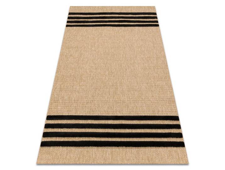 Tapis SPARK 0689 beige / noir - Lignes sisal structurel - 120x170 cm