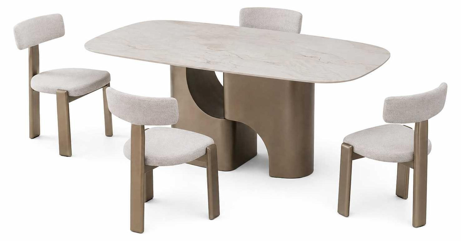 JVmoebel Luxe Eettafel Set met 4 Stoelen voor Volwassenen