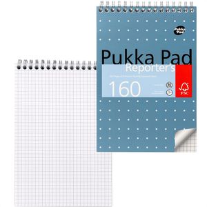 Pukka-Pad Notizblock Metallic, blau metallic, ca. A5, kariert, 80 g/m², mit Spiralbindung, 80 Blatt / 160 Seiten