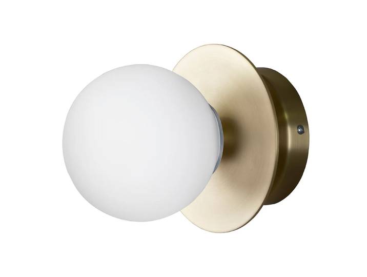 Globen Lighting Art Deco IP44 wandlamp/plafondlamp Geborsteld messing