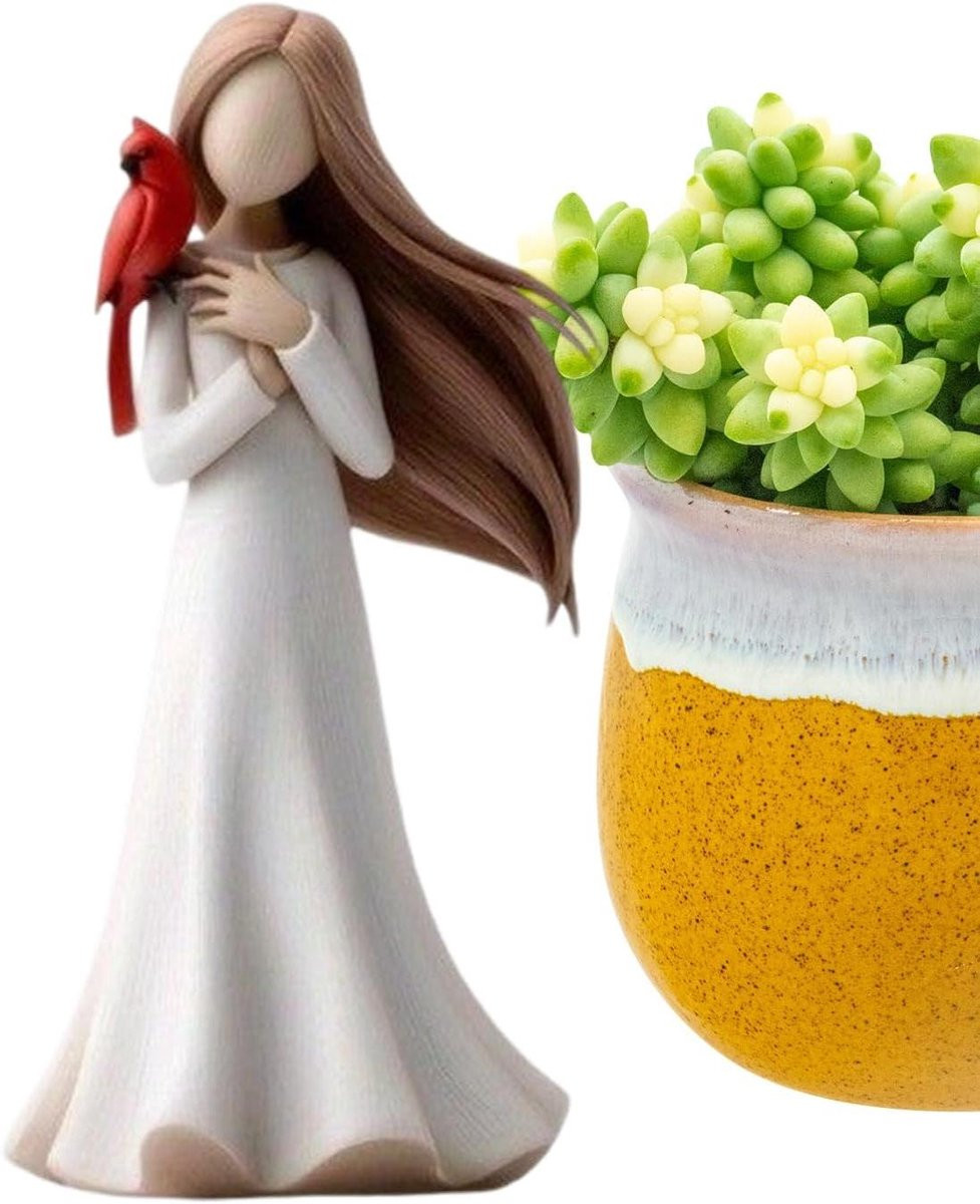 Engelenbeeldje Vrouw - Hars Decoratie - 18 cm Hoog