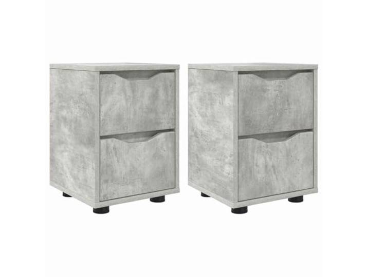 KGFHERENB 2er Set Nachttische Beton Grau 30,5x30x43cm Holzwerkstoff Kompakter Beistelltisch mit 2 Schubladen für das Schlafzimmer. Stabiles Stauraummöbel in moderner Beton-Optik.