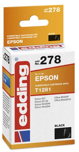 edding Druckerpatrone EDD-278 schwarz kompatibel zu EPSON T1281M 18-278
