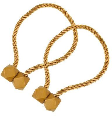 Market Central Magnetic Curtain Tiebacks No Drill Drapery Holdbacks With Stylish Twine Loop golden