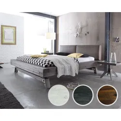 Hasena Factory-Line Massivholzbett Bloc Stabil/Duna 140x200 cm / grau