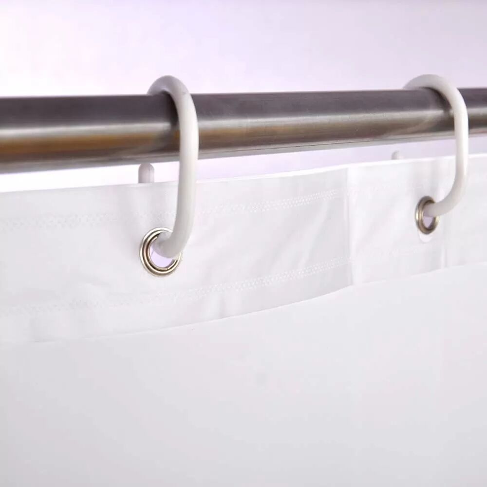 INF Verdickter PEVA Duschvorhang - Weiß - 240x180 cm mit Haken