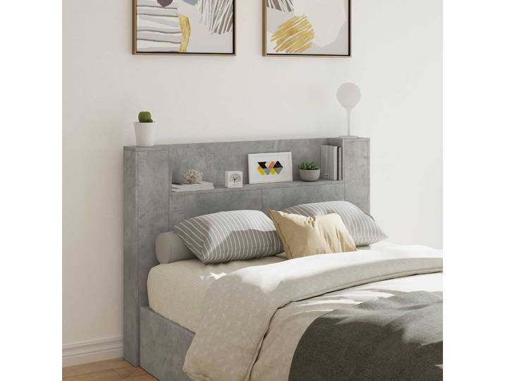 vidaXL Kopfteil-Schrank mit LED Beton Holzwerkstoff