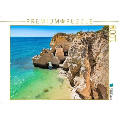 CALVENDO Puzzle Klippen der Praia do Vale do Olival bei Armação de Pera | 1000 Teile Lege-Größe 64x48cm Foto-Puzzle für glückliche Stunden