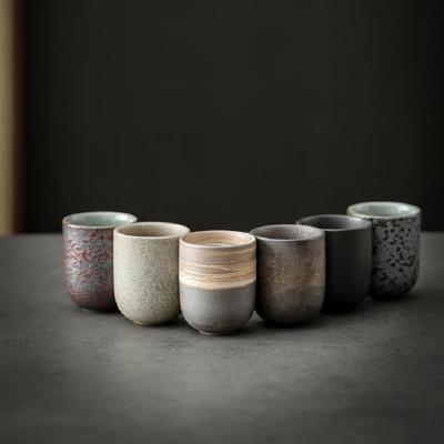 Uplift Essentials Vintage Japanese Stoneware Cup Handcrafted Porcelain Kung Fu Tea & Sake Mug beige