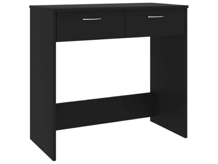 HKQWPBF Schreibtisch Schwarz 80x40x75 cm Holzwerkstoff Mit Schublade, pflegeleicht, feuchtes Tuch, für Arbeitszimmer, Büro, Jugendzimmer, Ecken