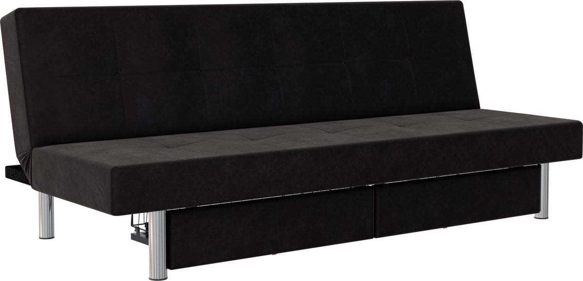 Erica-Futon met opbergruimte in antraciet