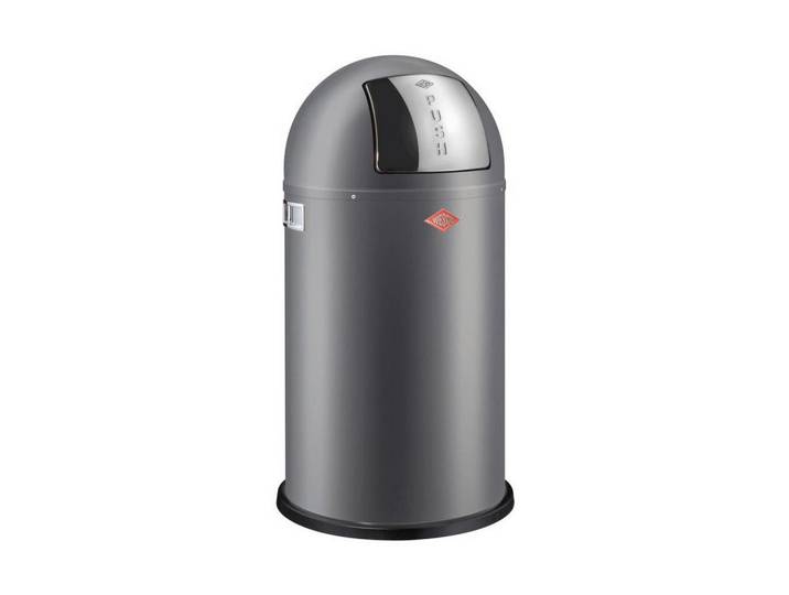 Wesco Abfallsammler Pushboy, Graphit, Edelstahl, Metall, 50 L, 75.5 cm, Made in Germany, Küchen, Küchenausstattung, Mülleimer