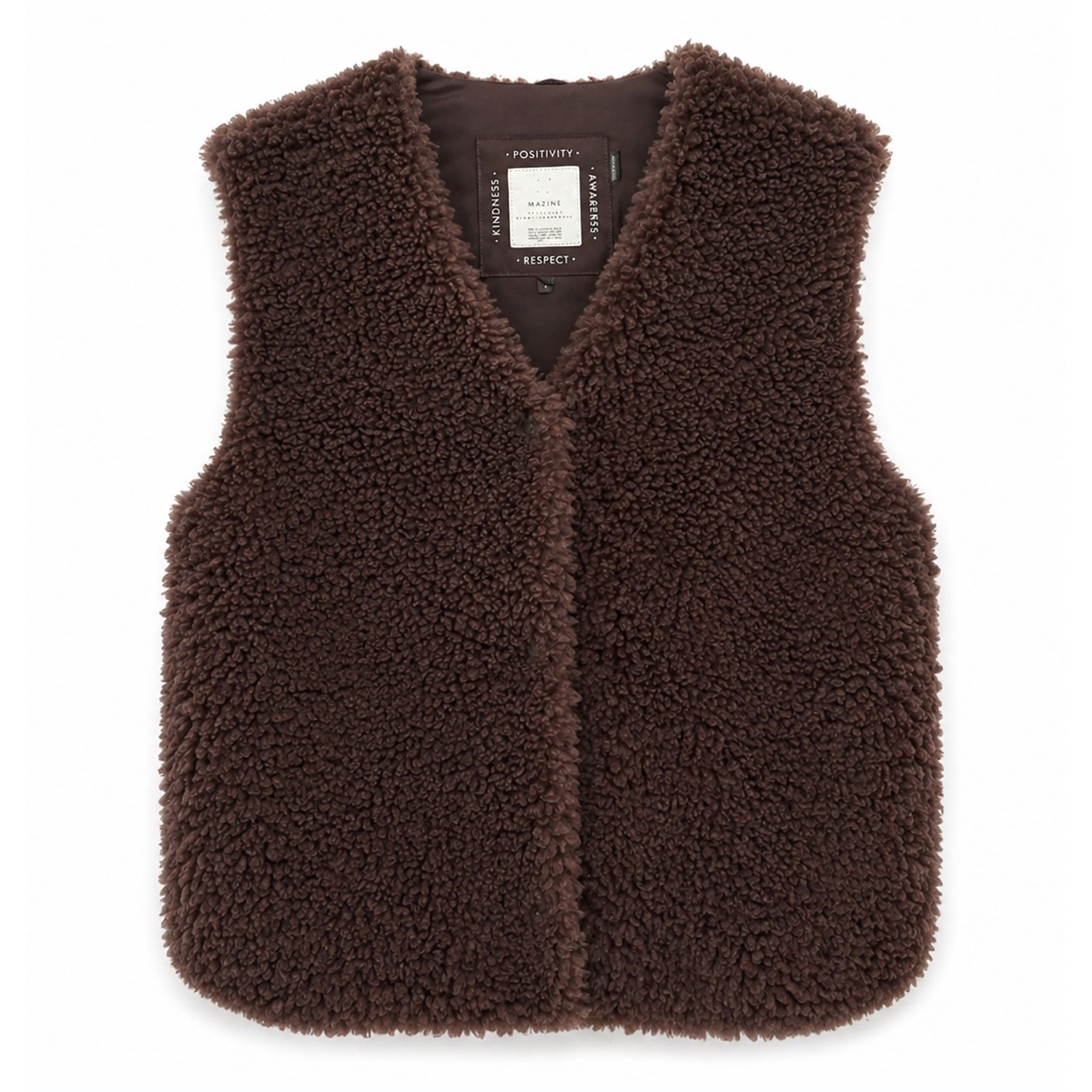 Mazine Faux-Fur Weste Damen Fleecewesten beige Größe M Lifestyle Elastisch