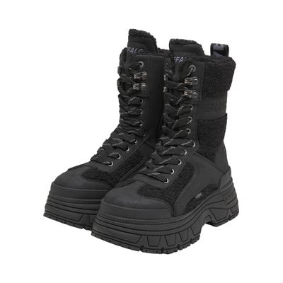 Stiefel BUFFALO "Buffalo FUSION COM HI WARM - VEGAN NUBUCK/FUR", Damen, Gr. 39, schwarz, Polyurethan, unifarben, Schuhe Stiefel