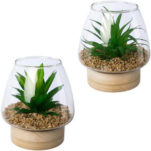 Creativ-green Kunstpflanze Sukkulenten-Mix, im Topf, Höhe 14 cm, 2 Stück