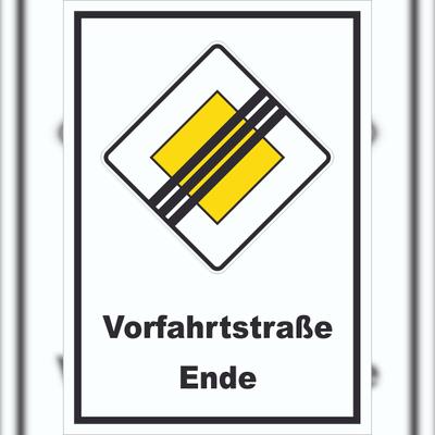 HB-Druck Vorfahrtstraße Ende Schild A2 Rückseite selbstklebend