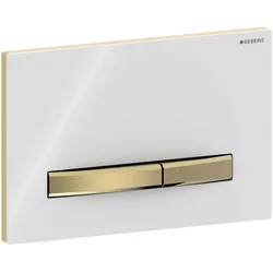 Geberit Sigma50 Betätigungsplatte, für 2-Mengen-Spülung, Metallfarbe Messing, eckig, 115.672.11.2, Farbe: Messing / weiß