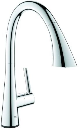 Grohe Zedra Spültischmischer 30219002 chrom, herausziehbare Brause, elektronisch, Batterie-Stromversorgung