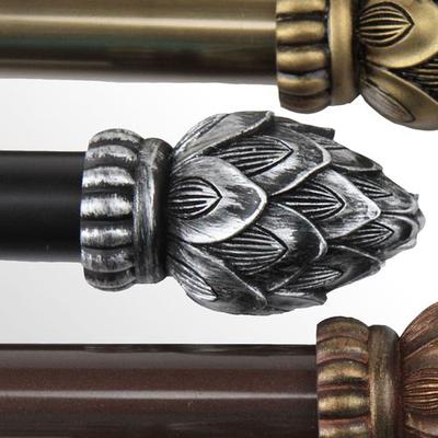 Rod Desyne "Bud Curtain Rod Set, 18"" to 28"", Black"