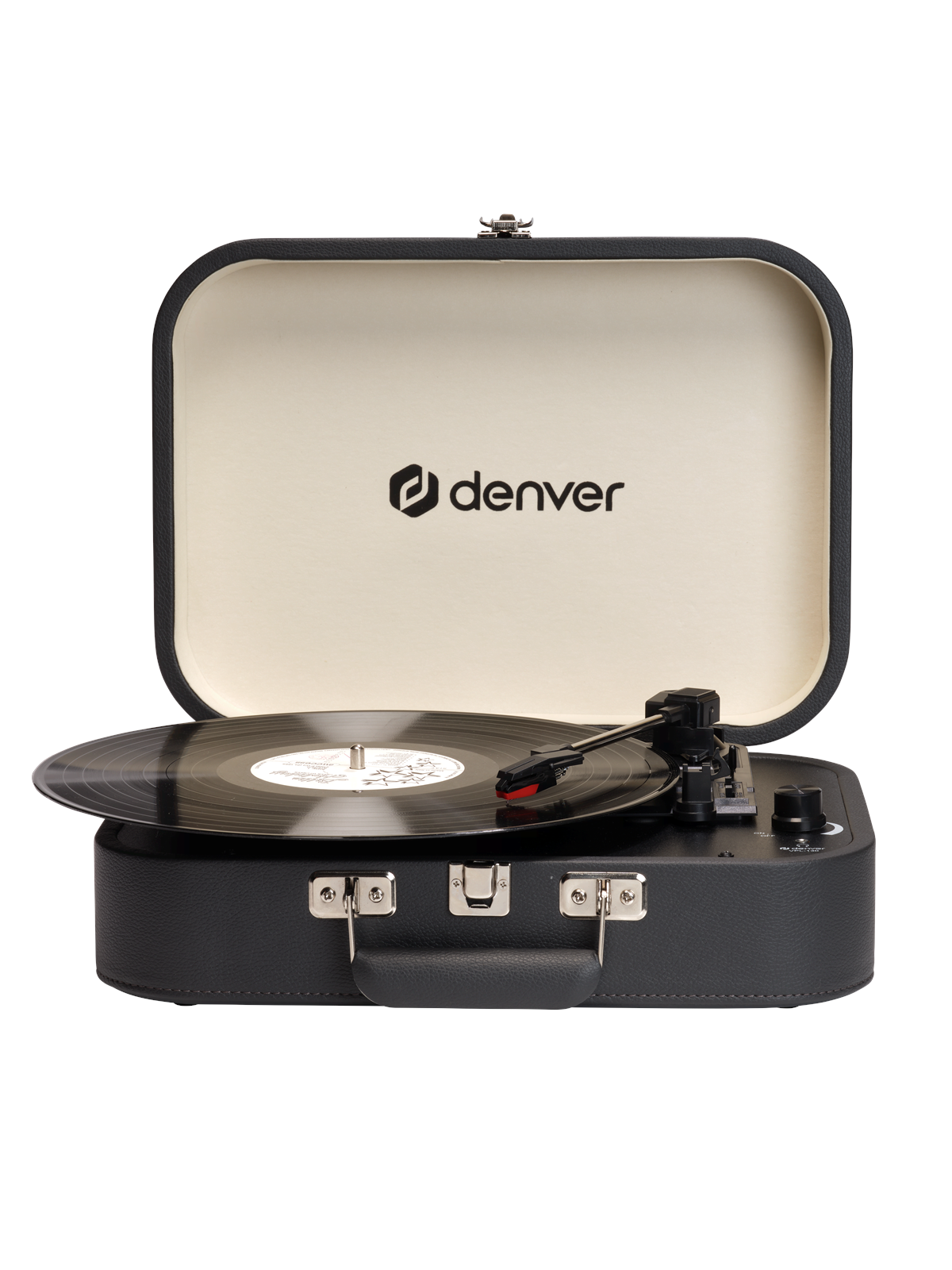 DENVER VPL-130DGR Retro designed suitcase turntable with PC recording via USB - Plattenspieler Schwarz